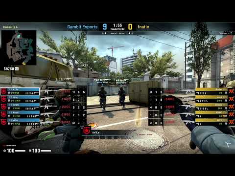CSGO POV Gambit AX1LE vs. fnatic on Overpass - 25 kills