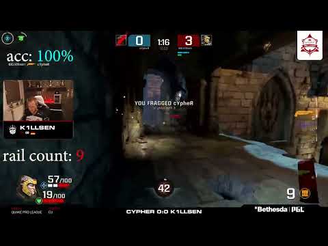 k1llsen 100% acc after 16 rail shots against cYpheR