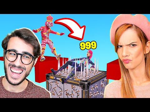 SFIDO I MIEI AMICI ALLA DEATHRUN DA 100 LIVELLI DI FORTNITE!