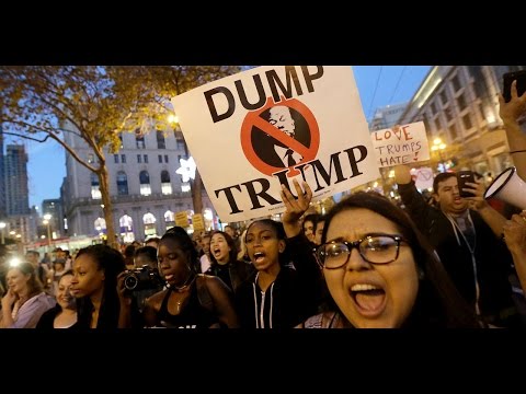 Click to Watch the Anti-Trump protests get violent and involve Secret Service - but one city does the unthinkable video