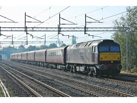 WCRC 57001 & 47832 passing Coppenhall on 5Z78 Crewe Down Refuge to Carnforth 12/10/2014