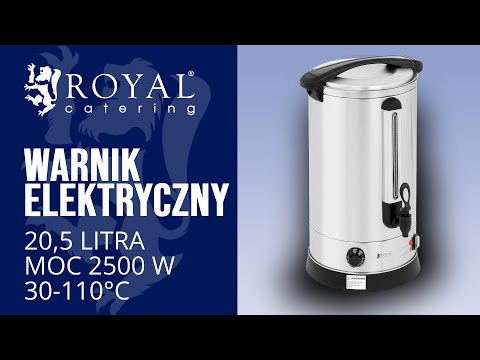 Video - Warnik elektryczny  - 20,5 litra - podwójne ścianki - stal nierdzewna