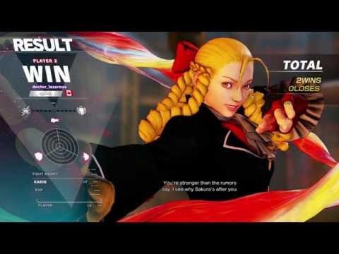 STREET FIGHTER V - Karin (NoNameDefault) vs Ryu (mrmean) | Casual Match 2 (Rookie)