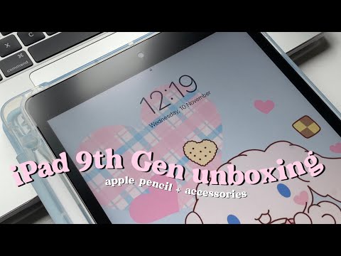 unboxing 🧸  iPad 9th Generation (2021) Silver 256GB + Apple Pencil ✏️ + accessories (aesthetic)