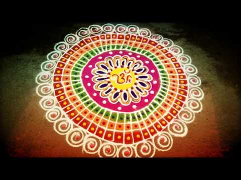 colorful aripan rangoli design for festivals