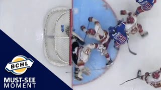 Must See Moment: Mathieu Caron stretches out his left toe for an incredible save on the goal line