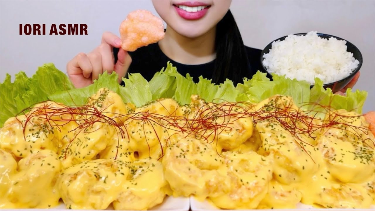 【ASMR / 咀嚼音】エビマヨ Fried Shrimp In Mayonnaise 새우마요 【Eating Sounds】