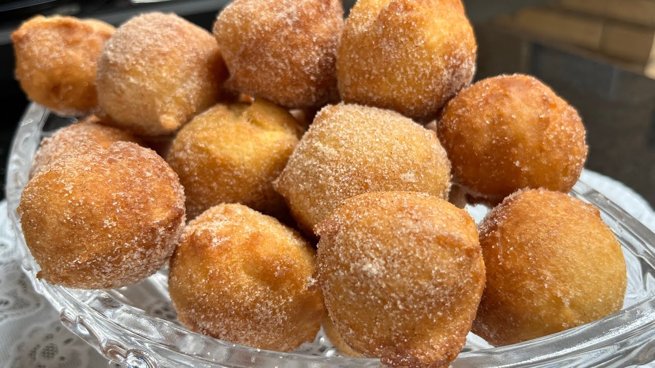 Receita Simples do bolinho de chuva da minha vó! Sequinho e fofinho - Ao vivo