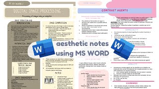 DIGITAL NOTE TAKING USING MS WORD: easy, aesthetic, and functional