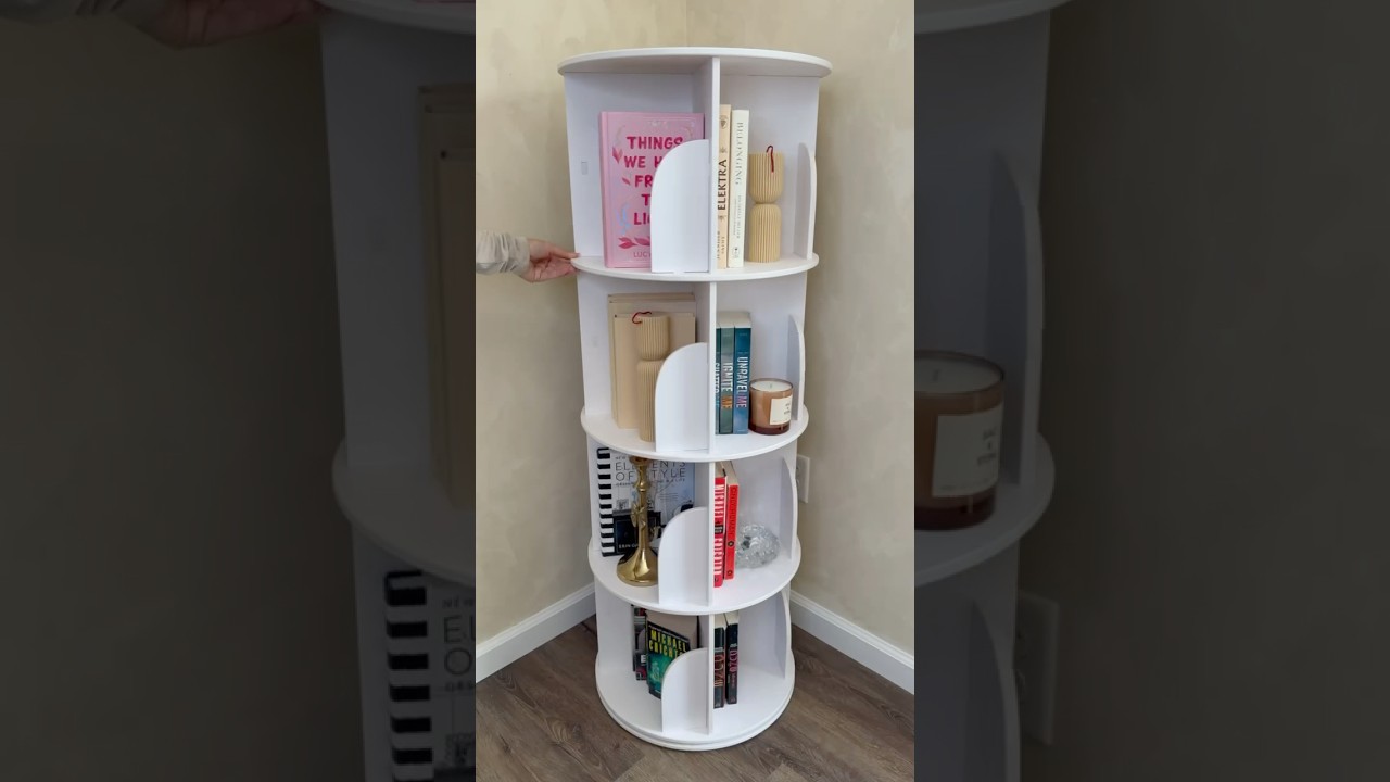 Amazon Rotating Bookshelf #youtubeshorts #homelibrary #spacesavingfurniture #amazonhome