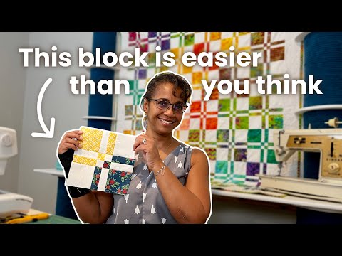How to make a Disappearing Four Patch Quilt Block ✨ EASY Beginner Quilt Block Tutorial