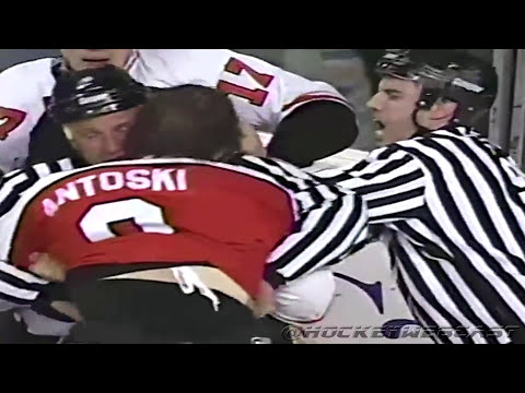 Philadelphia Flyers vs Buffalo Sabres Line Brawl 1996 - Barnaby vs Snow (High Quality)