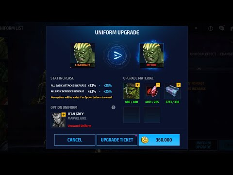 Hulk Lvl 80 And Uniform Upgrade To Mythic / Marvel Future Fight /MFF