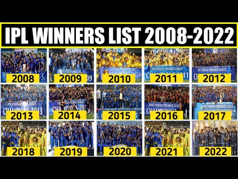 IPL Winners List From 2008-2022 | Indian Premier League Full Winners List From 2008-2022 | Records |