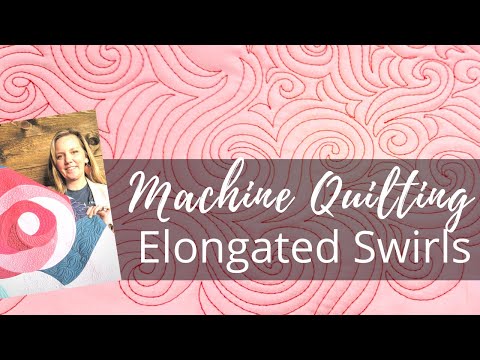 Machine Quilting Elongated Swirls | Free-motion Challenge Quilting Along
