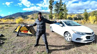 Solo Winter CAR CAMPING In The Colorado Mountains !!