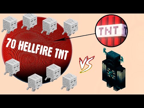 70 HELLFIRE TNT BLOCKS NEAR WARDEN. 70 HELLFIRE TNT VS WARDEN. GHAST