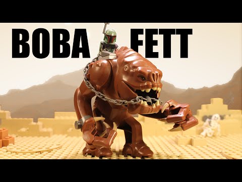 Star Wars Book Of Boba Fett: Boba Fett rides a Rancor lego stop motion