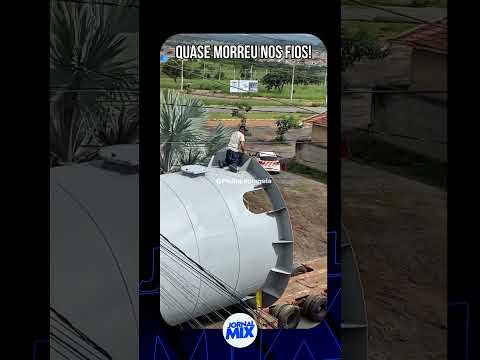 Funcionário quase morre atingido por fios ao passar em cima de caminhão em Sete Lagoas, MG