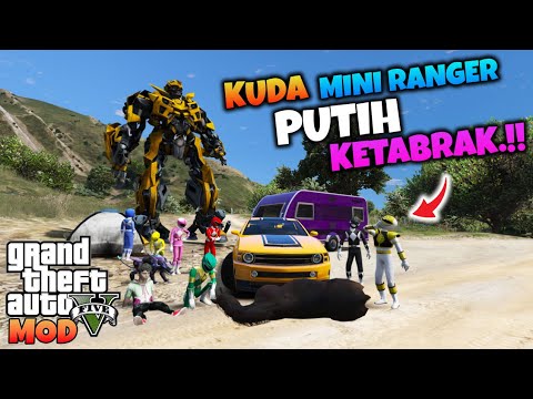 JUNIOR BUMBLEBEE DAN MINI RANGER PINDAH LIBURAN KE TEMPAT AMAN - GTA 5 MOD TRANSFORMER