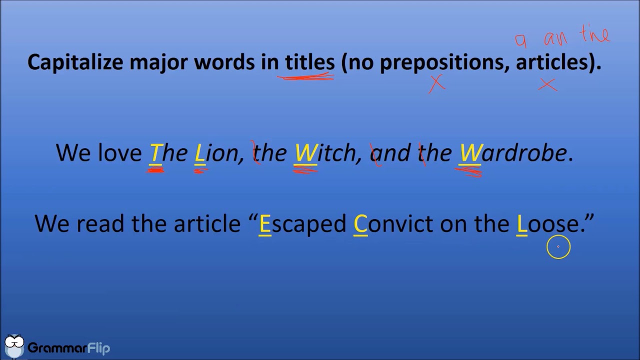 Capitalization Advanced Rules  - Grammar Lesson