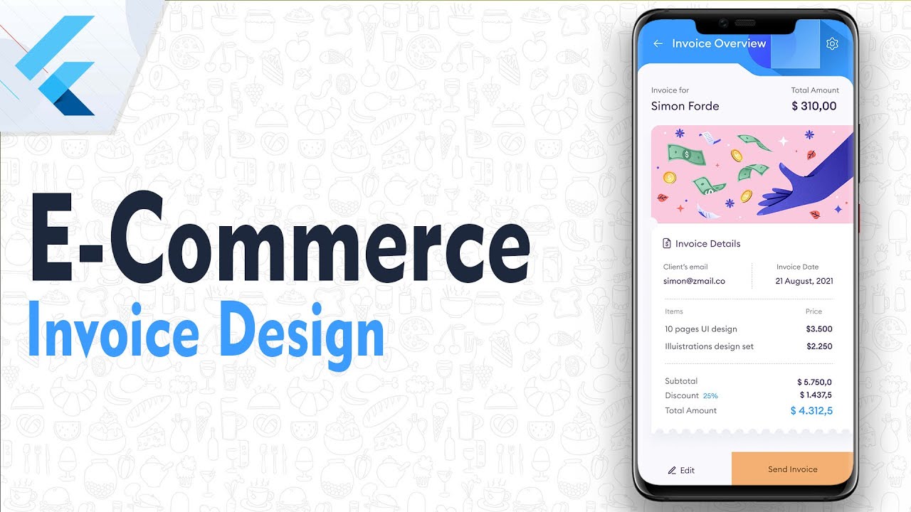 Draw Invoice Design in e-commerce Application from Scratch - Flutter UI Challenges | Speed Code