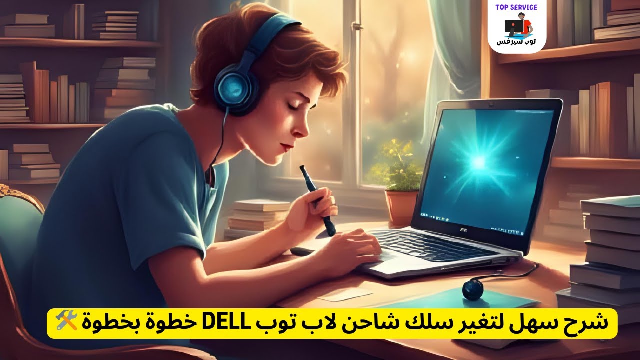 غلاف فيديو شرح سهل لتغير سلك شاحن لاب توب DELL خطوة بخطوة 🛠️