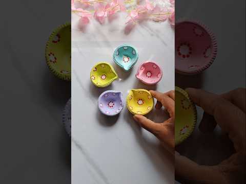 Simple Diya painting idea🪔🌸✨️ #diwali #shortsviral #shorts #diy #art #youtube #diya #acrylic
