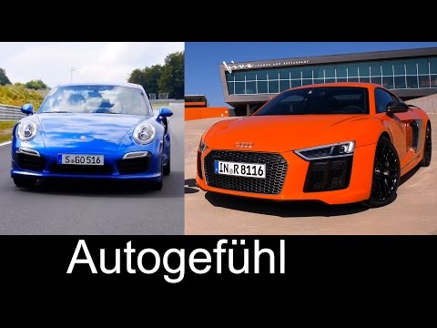 Best supersports car comparison test review new Audi R8 vs Porsche 911 Turbo S