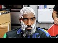 GENTLEMEN BALD HEAD SHAVE FADED BEARD ONE BLADE LTHR MACHINE