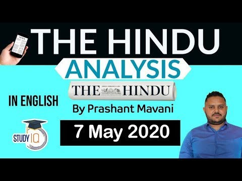 English 7 May 2020 - The Hindu Editorial News Paper Analysis [UPSC/SSC/IBPS] Current Affairs