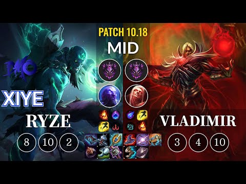 DMO xiye Ryze vs Vladimir Mid - KR Patch 10.18
