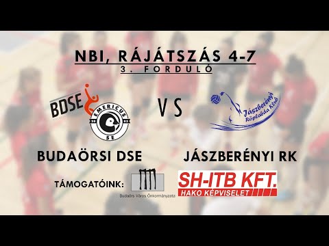 NŐI RÖPLABDA, NBI LIGA RÁJÁTSZÁS 4-7, Budaörsi DSE - Jászberényi RK
