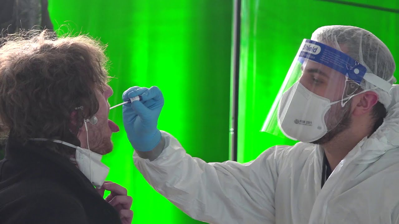 Corona Einreisekontrolle am Flughafen Nürnberg am 10.01.2021