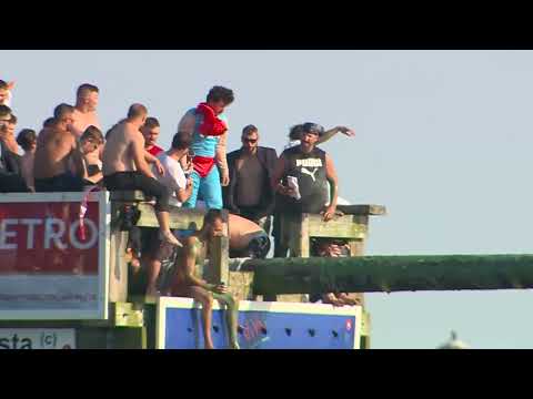 Greasy Pole contest compilation video from Pavilion Beach in Gloucester, Ma