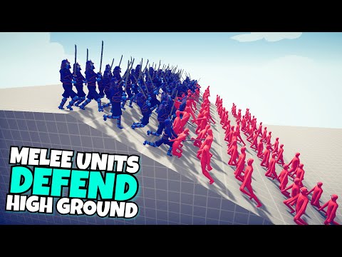 MELEE UNITS DEFENDS HIGH GROUND VS ZOMBIES - Totally Accurate Battle Simulator TABS