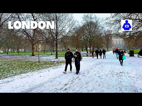 London's FIRST Snow 2026 ❄️ Buckingham Palace to Bond Street | Central London 4K HDR