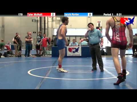 Tyler McNutt vs. Jacob Porter at 2013 West Jr. Reg. - GR (High School)