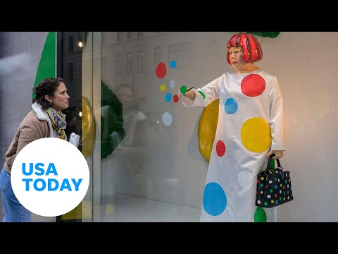 Hyper realistic Yayoi Kusama robot spotted in London for fashion line USA TODAY