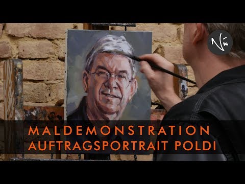 MALDEMONSTRATION - Auftragsportrait Poldi