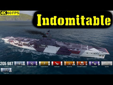 World of Warships Indomitable Replay - 5 Kills 206K DMG(Patch 12.8.0)