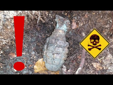 Scharfe Granate mit dem Metalldetektor gefunden 😱 #treshurehunting #dangerous