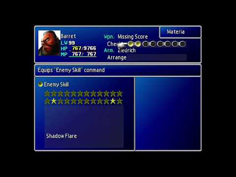 FFVII Make Water Element Restore HP