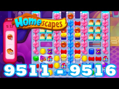 Homescapes Level 9511 - 9516 HD | 3 - match puzzle game | Gameplay | android | 9512 | 9513 | 9514