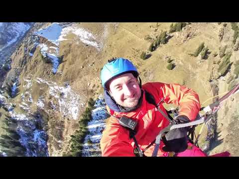 Foggy flight in Braunwald
