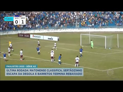 Paulistão Série A3: Matonense se classifica, Sertãozinho escapa da degola e Barretos é rebaixado