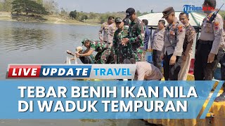 Bidhumas Polda Jateng Tebar Ribuan Benih Ikan Nila di Waduk Tempuran Blora, Lestarikan Lingkungan