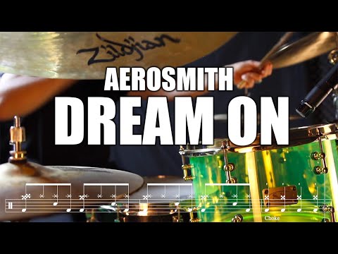 Aerosmith - Dream On (Drum Cover + Scrolling Score Tutorial) by Kevo_Gillespie