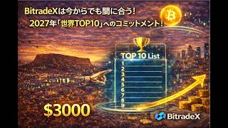 BitradeXは今からでも間に合う！　2027年「世界TOP10」へのコミットメント！