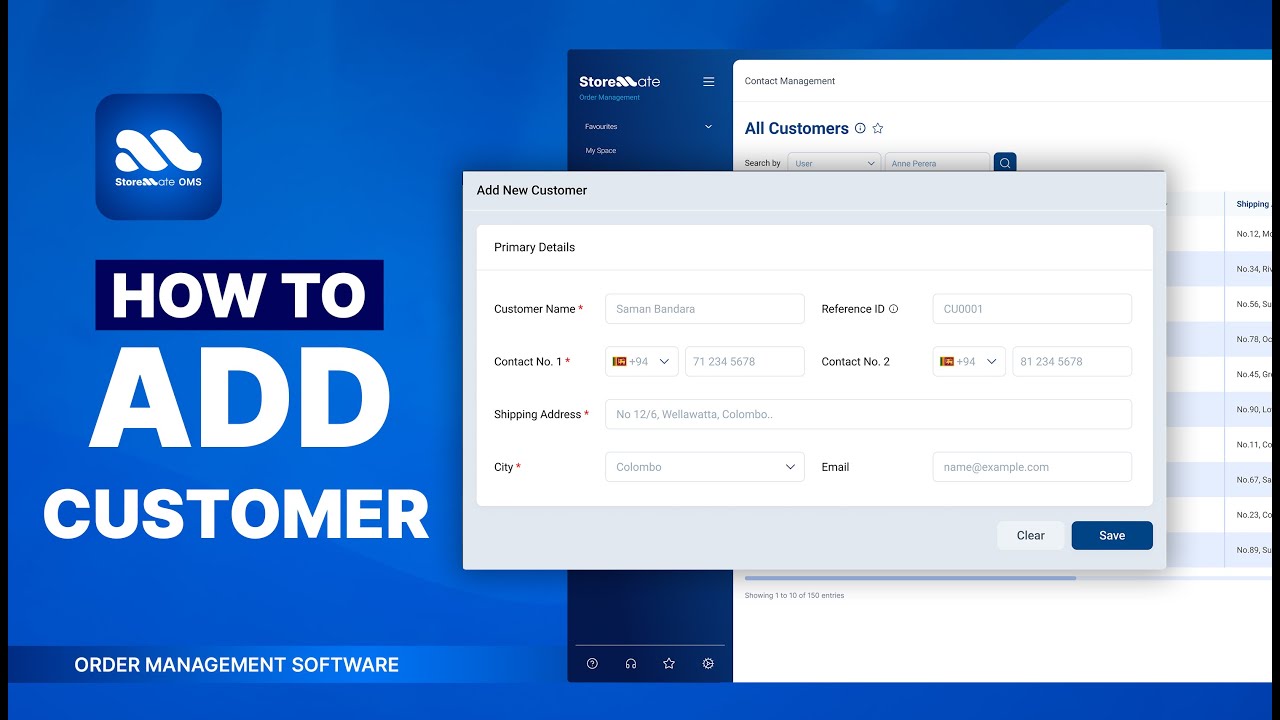 Storemate OMS course — How to Add Customer